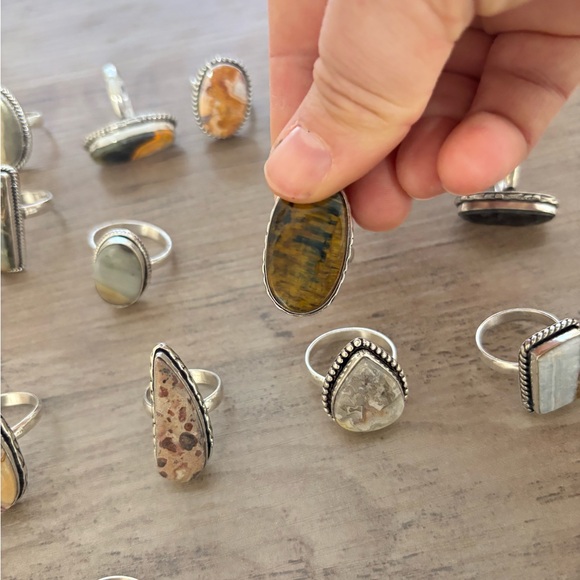 Lot Of 17 Sterling Silver And Stone Rings - Picture 9 of 16